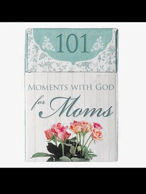 1298.  Moments with God for Moms - Inspirational Keepsake Box (Teal & White)